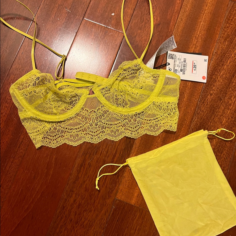 Lime Green Zara Lace Bra
